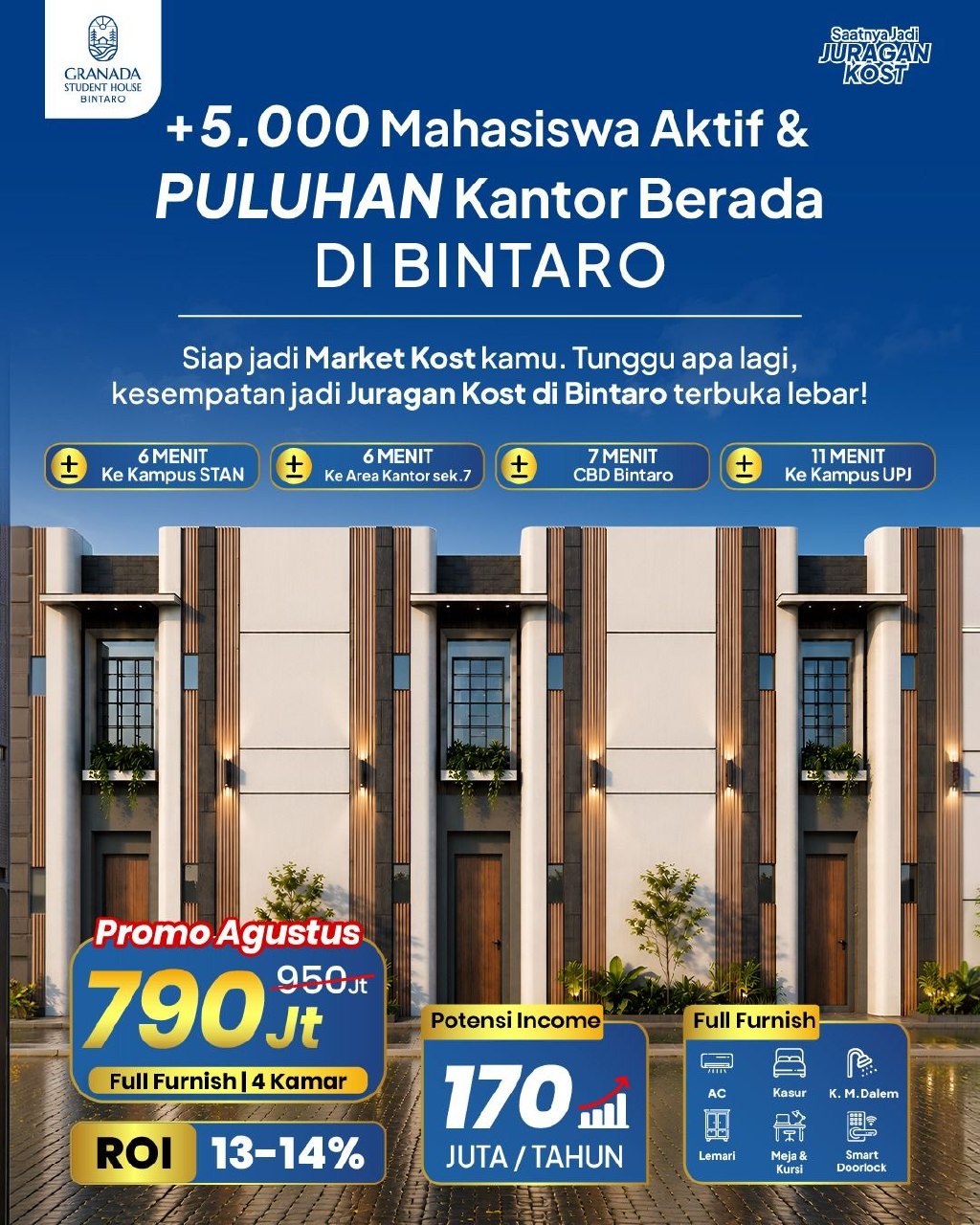 Unit Granada Student House Bintaro fully furnished